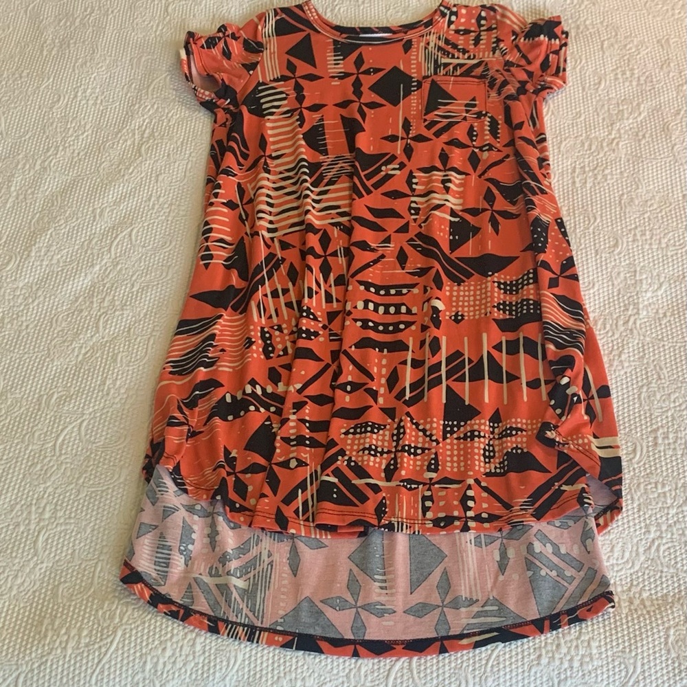 LuLaRoe, kids 10, orange and black,good condition